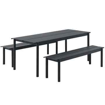 Banco de acero Linear steel bench 170 cm - Black - Muuto