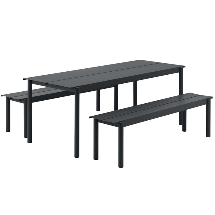 Banco de acero Linear steel bench 170 cm, Black Muuto