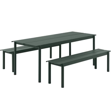 Banco de acero Linear steel bench 170 cm - Dark green - Muuto