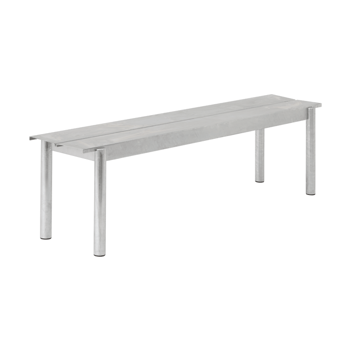 Banco de acero Linear steel bench 170 cm - Warm galvanized steel - Muuto