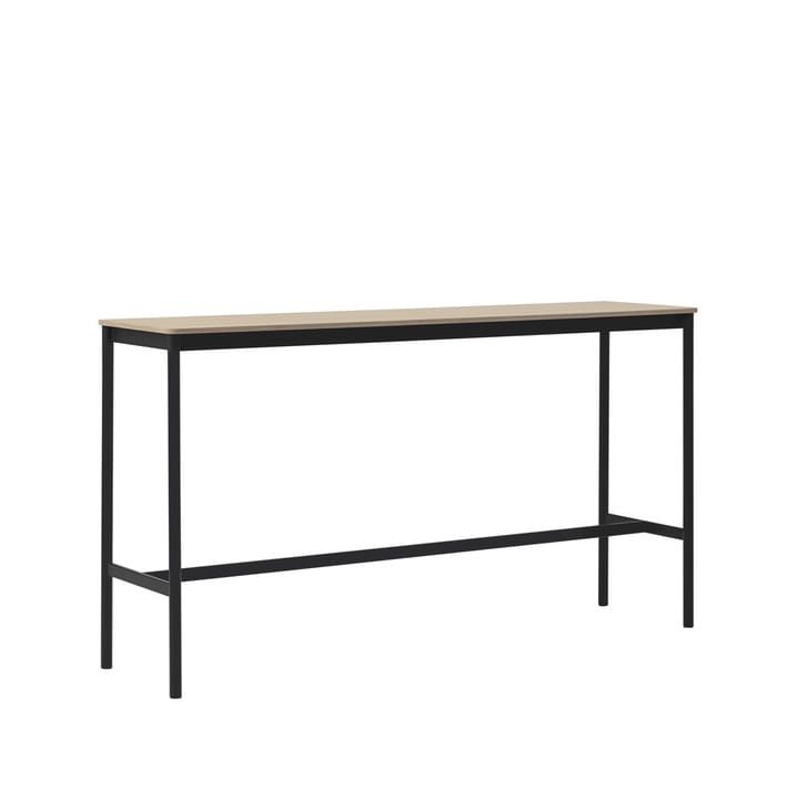 Mesa de bar Base High, Oak, base negra, borde de madera contrachapada, w50 l190 h105 Muuto