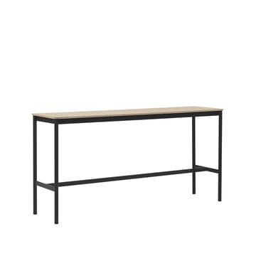 Mesa de bar Base High - Oak, base negra, borde de madera contrachapada, w50 l190 h95 - Muuto