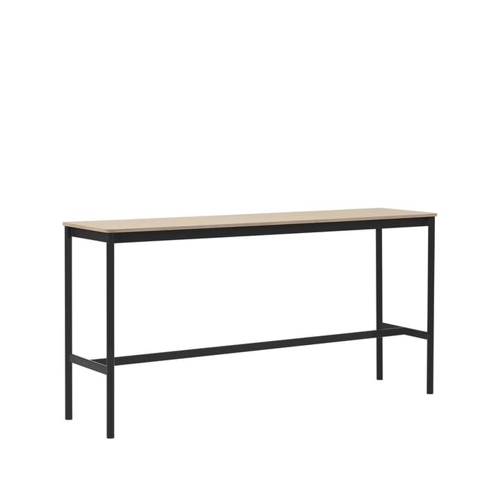 Mesa de bar Base High, Oak, base negra, borde de madera contrachapada, w50 l190 h95 Muuto