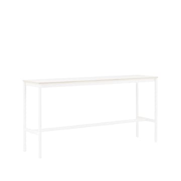 Mesa de bar Base High - White laminate, base blanca, borde de madera contrachapada, w50 l190 h95 - Muuto