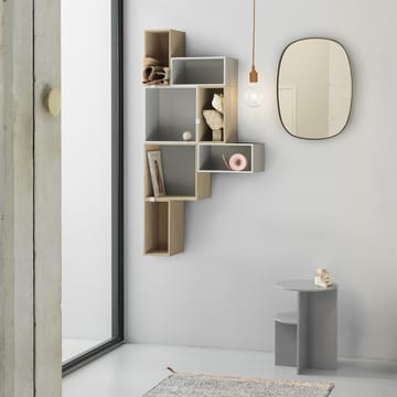 Módulo de estantería Mini Stacked medium - gris claro - Muuto