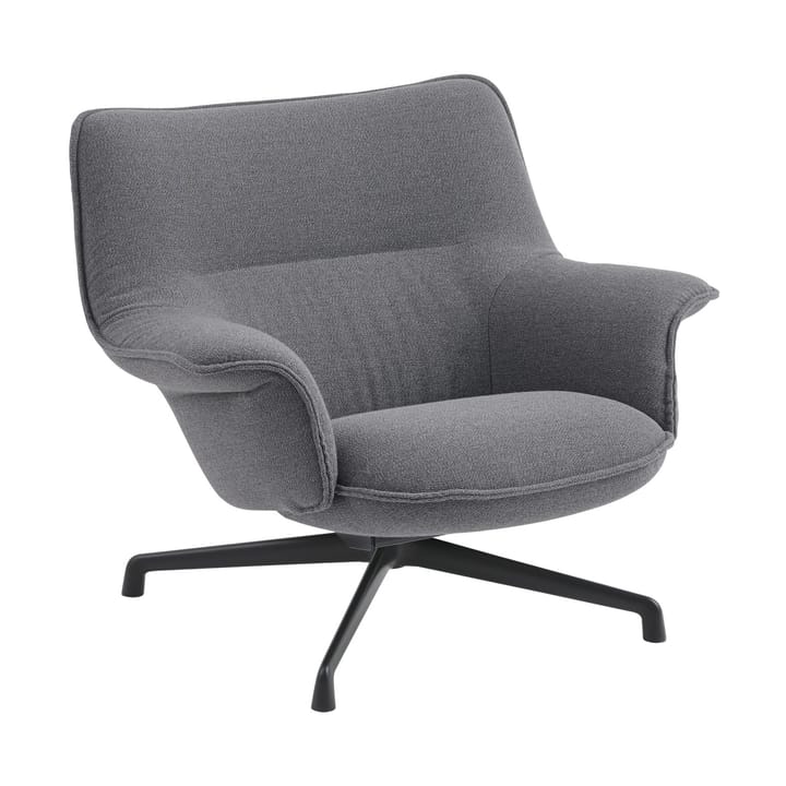 Sillón bajo Doze con base giratoria - Ocean 80-anthracite black - Muuto