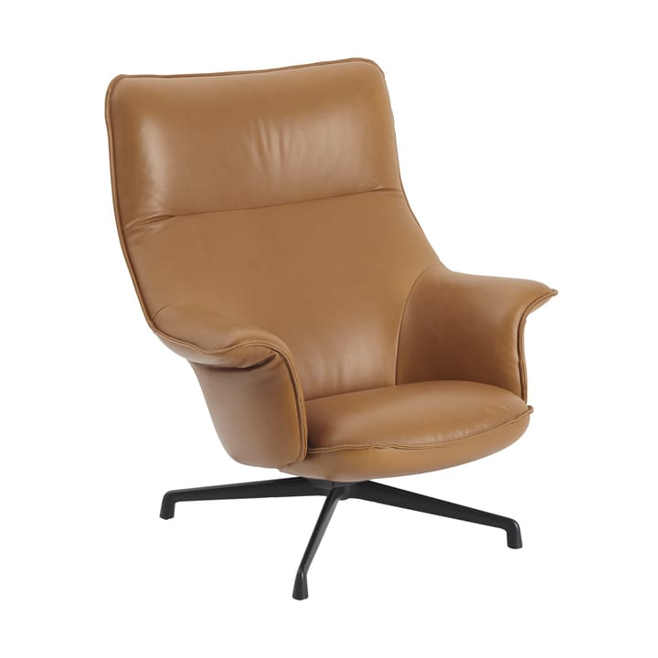 Sillón Doze swivel base - Refine leather cognac-black - Muuto