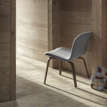 Sillón lounge Visu asiento tapizado - Refine leather beige-Brown oak - Muuto