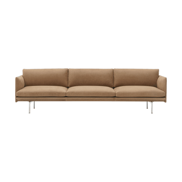 Sofá de 3,5 plazas Outline polished alu - Grace leather Camel - Muuto