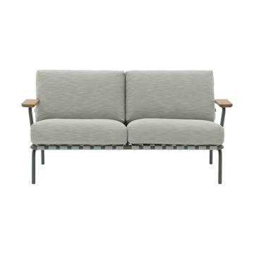 Sofá Settle de 2 plazas - Ribbed Weave 2 Dark green - Muuto