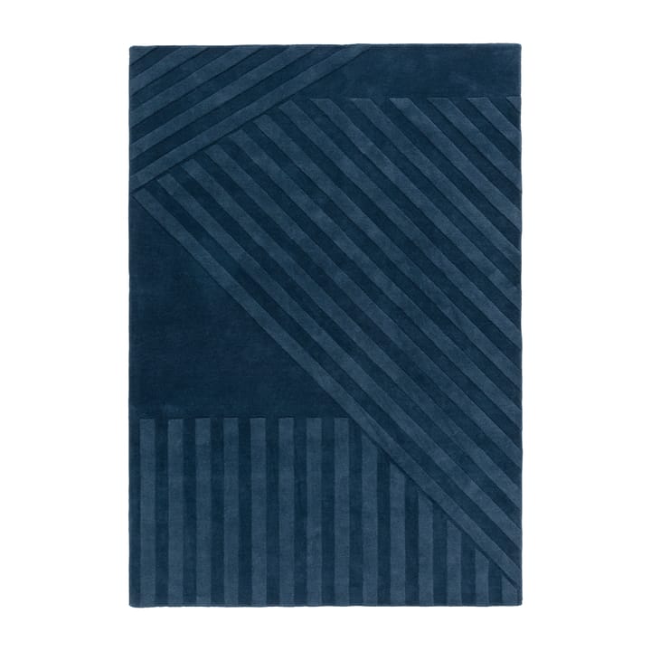 Alfombra de lana Levels stripes azul - 170x240 cm - NJRD