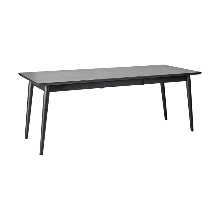 Mesa de comedor VIOR 90x200 cm, Roble lacado en negro NJRD