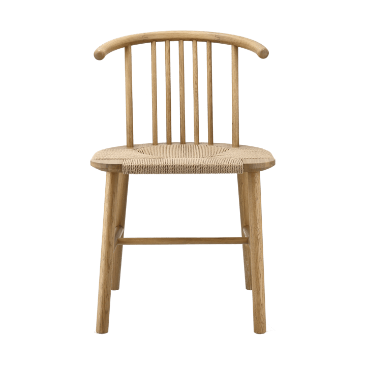 Silla de comedor VIOR asiento trenzado - Roble lacado-natural - NJRD