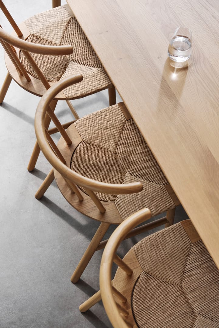 Silla de comedor VIOR asiento trenzado, Roble lacado-natural NJRD