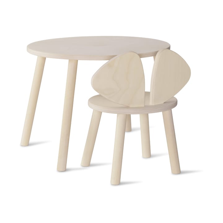 Set silla + mesa infantil Mouse - Blanco pigmentado - Nofred