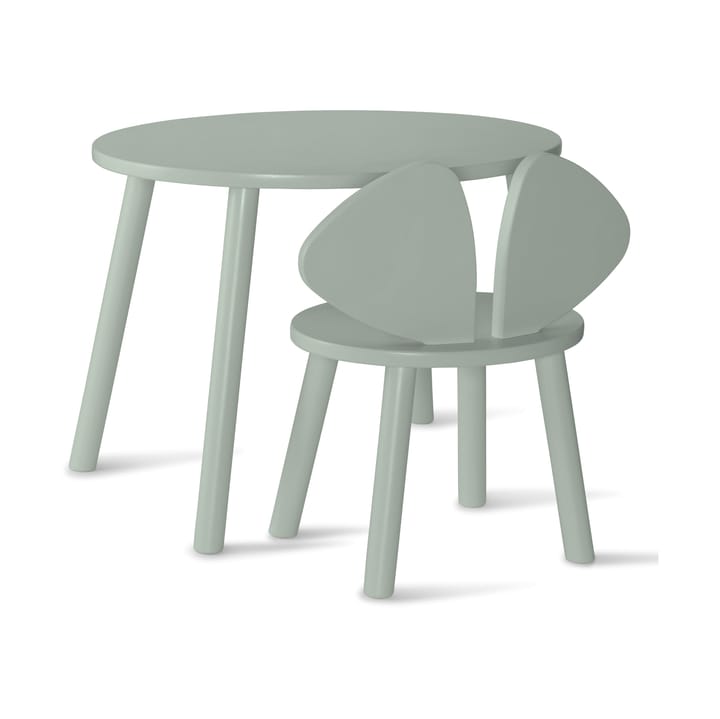 Set silla + mesa infantil Mouse - Verde oliva - Nofred