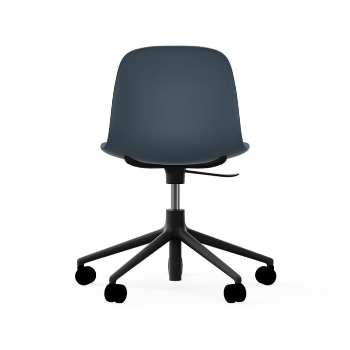 Silla de oficina Form chair swivel 5W, Azul, aluminio negro, ruedas Normann Copenhagen