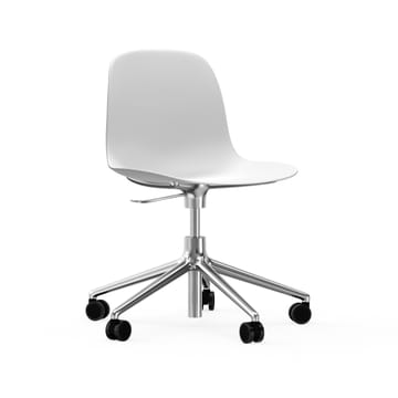 Silla de oficina Form chair swivel 5W - Blanco, aluminio, ruedas - Normann Copenhagen