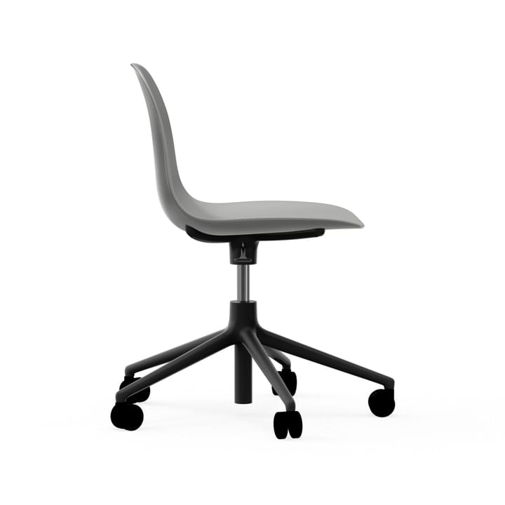 Silla de oficina Form chair swivel 5W, Gris, aluminio negro, ruedas Normann Copenhagen