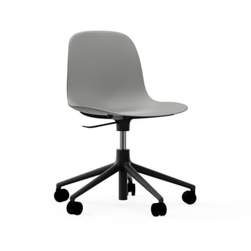 Silla de oficina Form chair swivel 5W - Gris, aluminio negro, ruedas - Normann Copenhagen