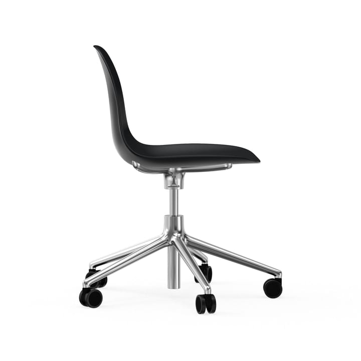 Silla de oficina Form chair swivel 5W, Negro, aluminio, ruedas Normann Copenhagen