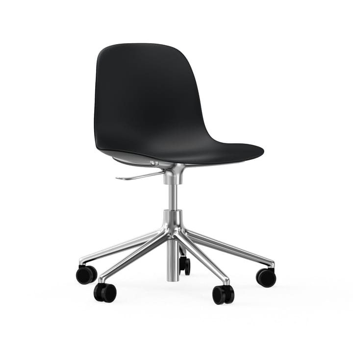 Silla de oficina Form chair swivel 5W, Negro, aluminio, ruedas Normann Copenhagen