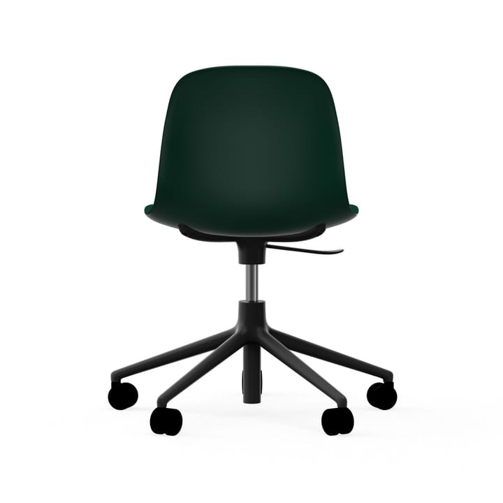 Silla de oficina Form chair swivel 5W, Verde, aluminio negro, ruedas Normann Copenhagen