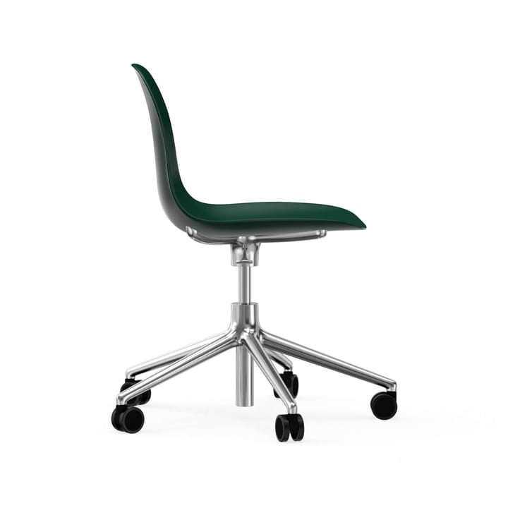 Silla de oficina Form chair swivel 5W, Verde, aluminio, ruedas Normann Copenhagen