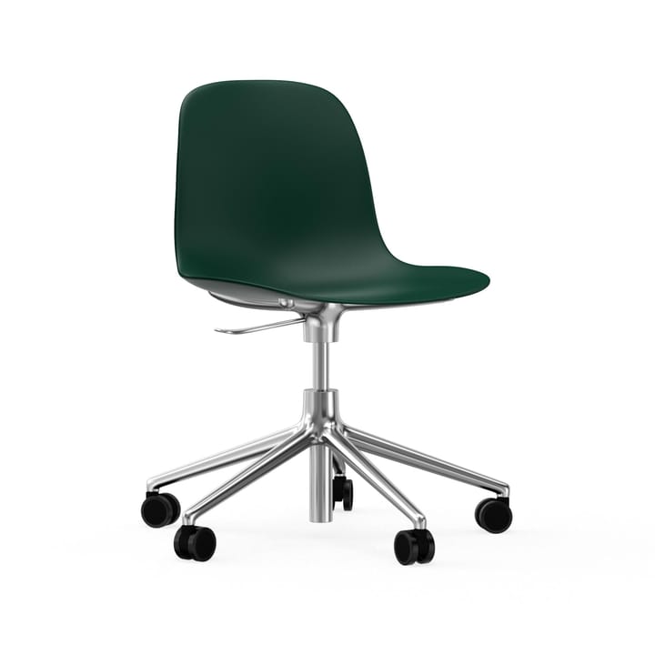 Silla de oficina Form chair swivel 5W, Verde, aluminio, ruedas Normann Copenhagen