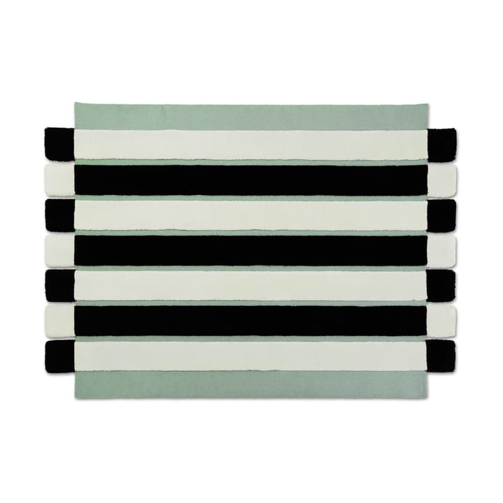 Alfombra ODC Segment Rug Collection Stripe Chess - Mint-white-black, 154x200 cm - Ogeborg