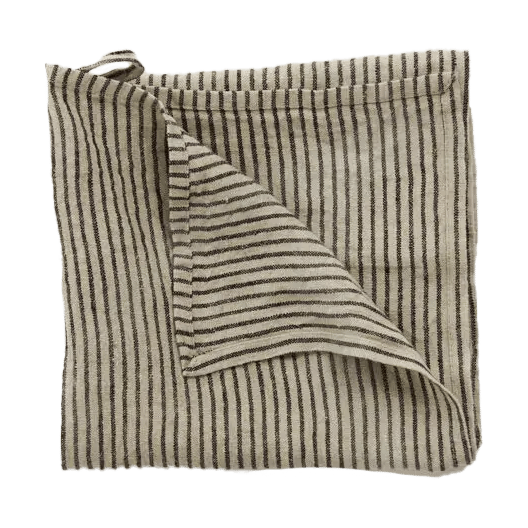 Paño de cocina de lino Stripe 45x65 cm - Arena negra - Olsson & Jensen