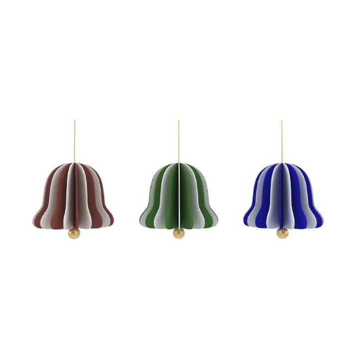 Adorno de Navidad Christmas Bell 3 piezas - Nutmeg-green-blue - OYOY