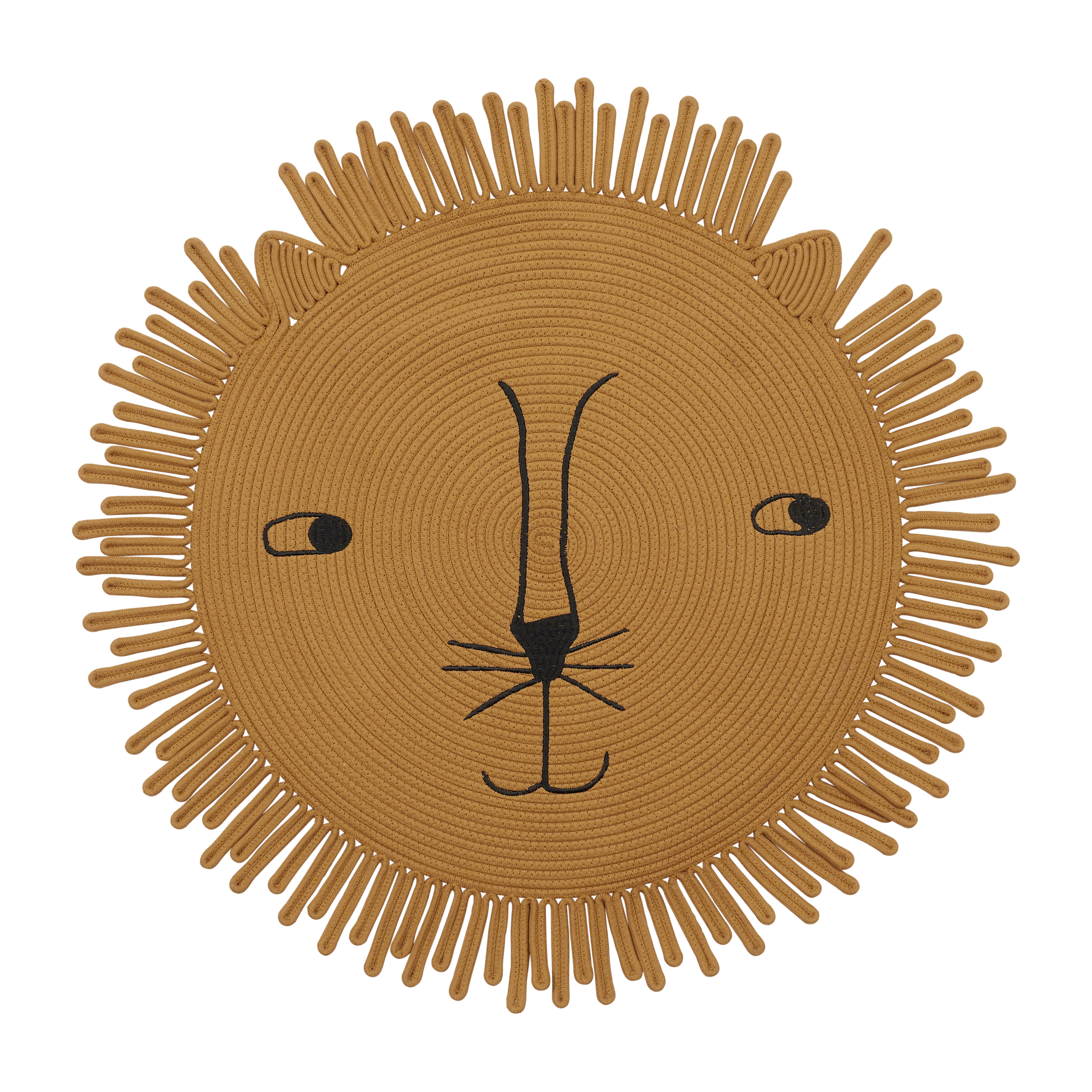 Round Rugs - Alfombra infantil con caras de animales tribales,  estilo escandinavo, alfombra de lino y algodón, alfombra de meditación,  alfombra de meditación, lavable, alfombra decorativa para dormitorio, baño,  4 pies 