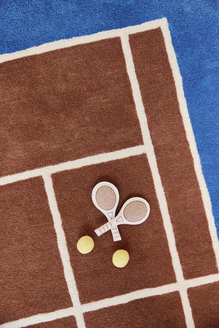 Alfombra Tennis, Caramel-Optic blue, 88x150 cm OYOY