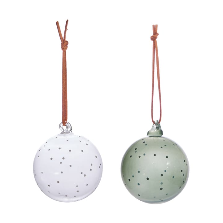 Bolas de Navidad Natale Christmas, 2 piezas - Clear-green - OYOY