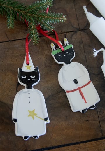 Set de 2 colgantes de Navidad Christmas cats - Negro-blanco - Pluto Design