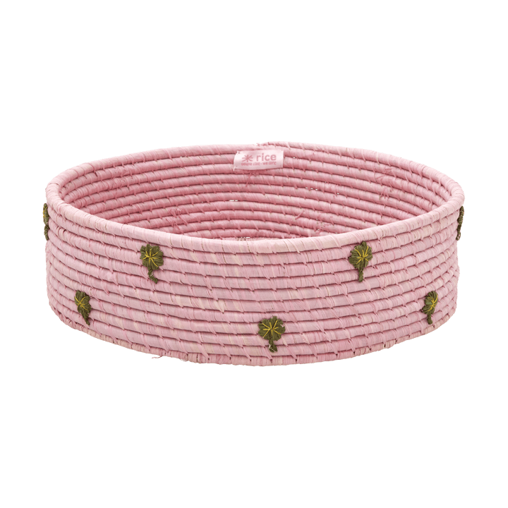 Cesta baja Rice rafia Ø35 cm - Rosa - RICE