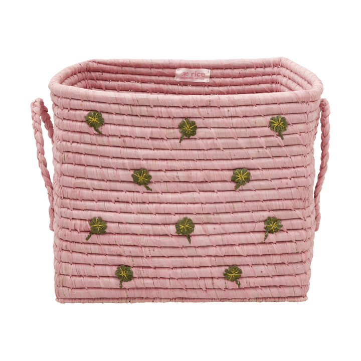 Cesta con asas Rice rafia 30x30 cm - Rosa - RICE