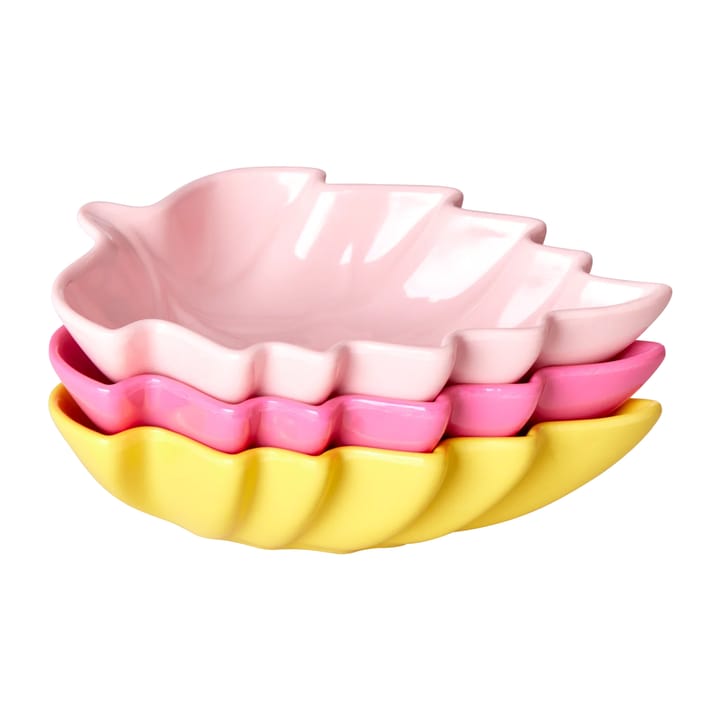 Set de 3 boles para servir melamina Rice Leaf, Pink-yellow-fuchsia RICE