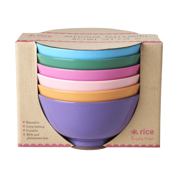 Set de 6 boles medianos Rice melamina Ø15 cm - Multi - RICE