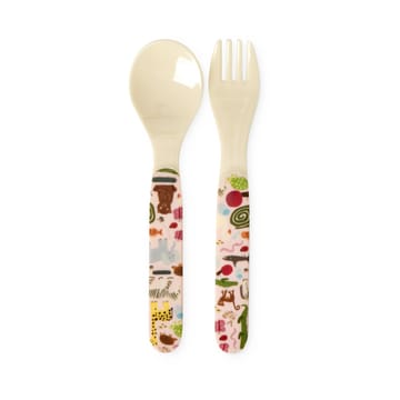 Set de cubiertos infantil Rice wildlife, 2 piezas - Pink - RICE