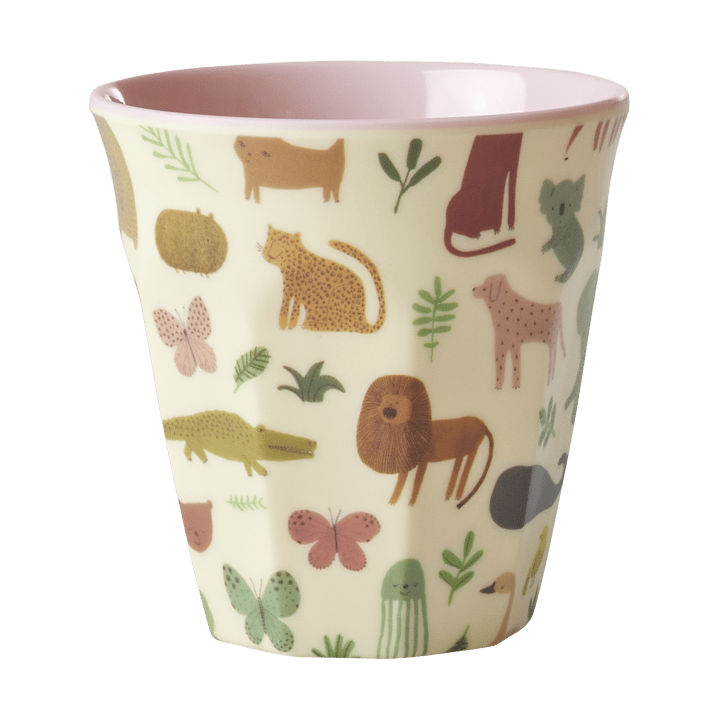 Taza infantil Rice melamina - Estampado Jungla Dulce-Rosa Suave - RICE