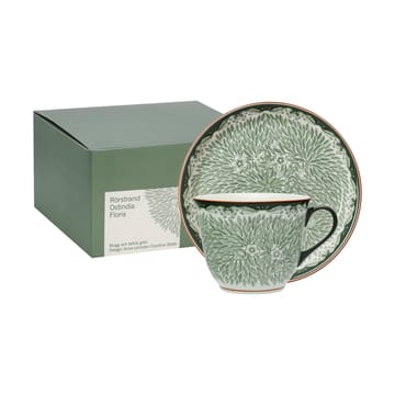 Taza 40 cl y platillo Ø20 cm Ostindia Floris - Verde
 - Rörstrand