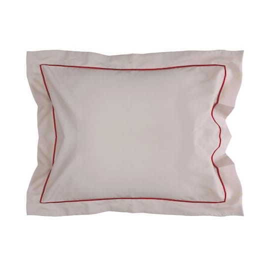 Funda de almohada Carl 50x60 cm - Beige-burdeos - Sagaform