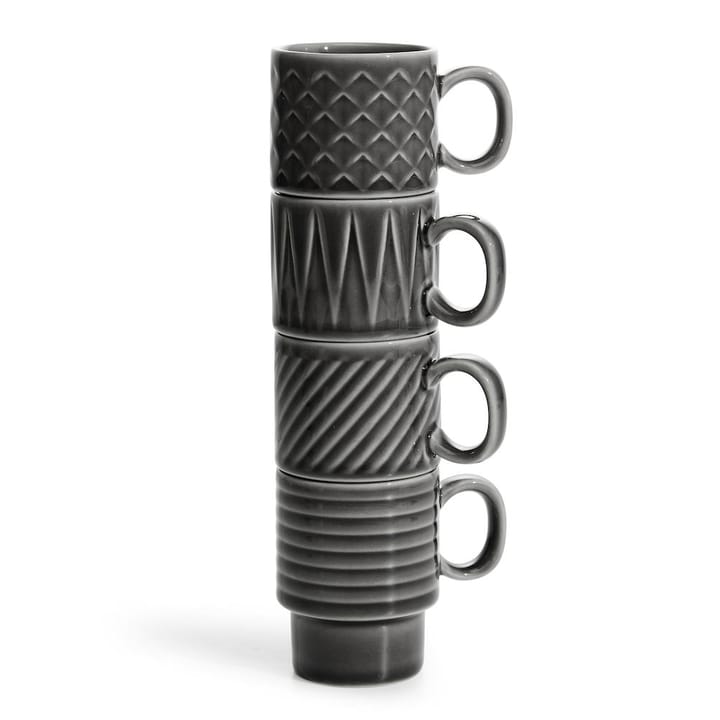 Tazas espresso Coffee & More, 4-pack, gris Sagaform