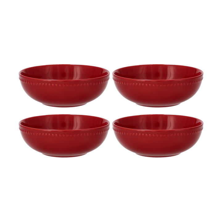 4 Boles para desayuno Dots 60 cl - Rojo - Scandi Living