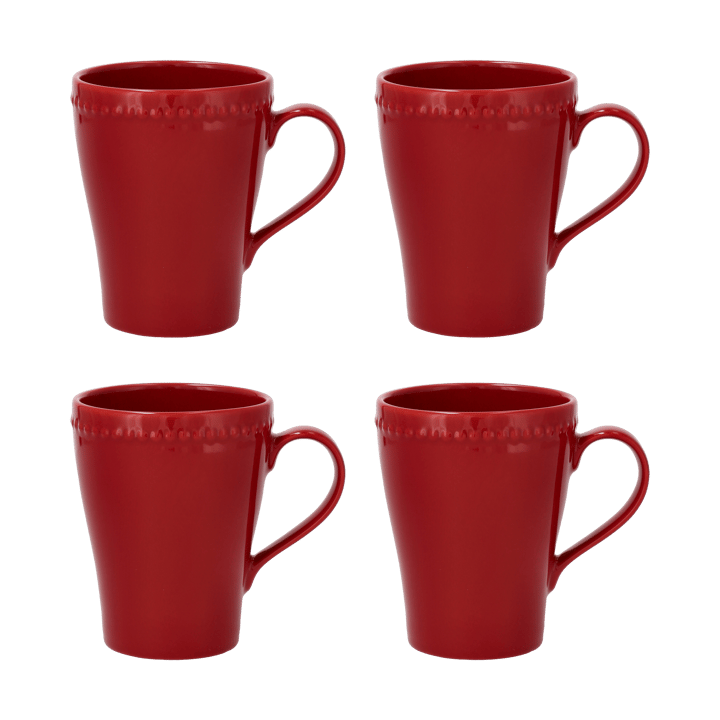 4 Tazas Dots 35 cl - Rojo - Scandi Living