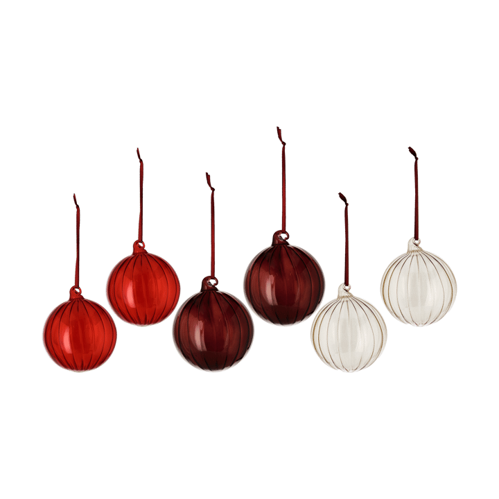 6 Bolas de Navidad Clarity Ø8 cm - Rojo - Scandi Living