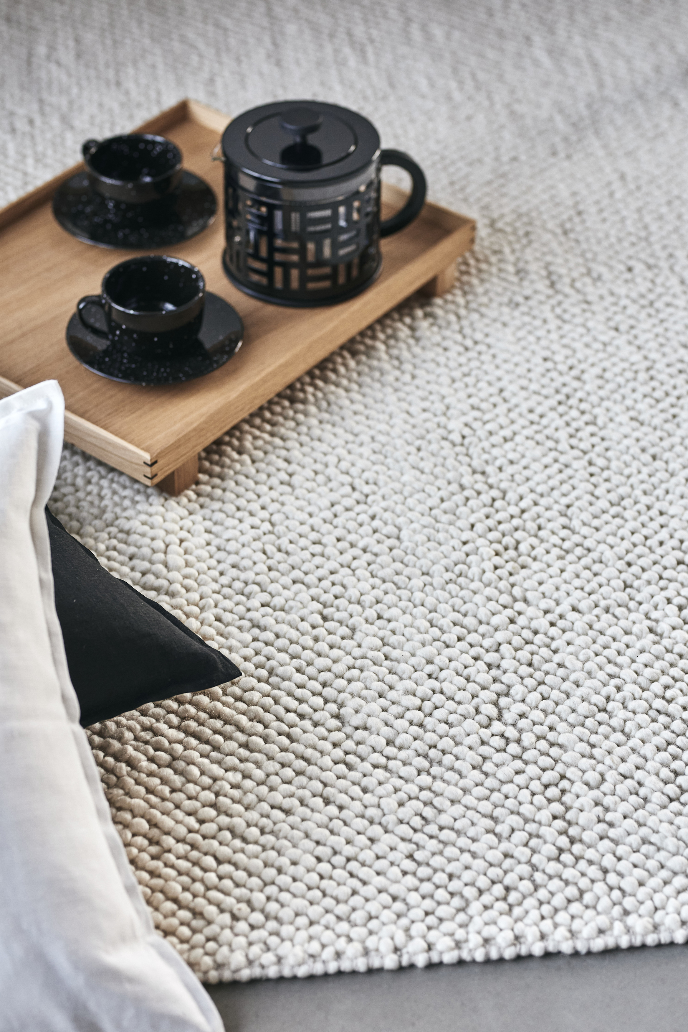 Cozy Alfombra de lana blanco natural, Scandi Living