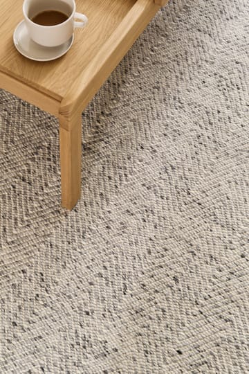 Alfombra de lana Furrow blanco natural/gris - 170x240 cm - Scandi Living